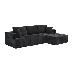 English Elm 108 Inch Chenille Cloud Sectional with Chaise Cooling Gel Foam Assembly Free Couch W5802S00005