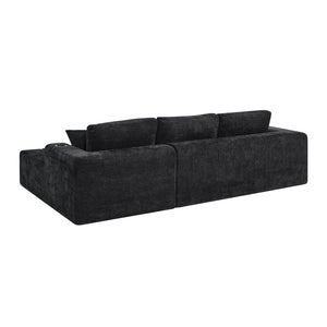 English Elm 108 Inch Chenille Cloud Sectional with Chaise Cooling Gel Foam Assembly Free Couch W5802S00005