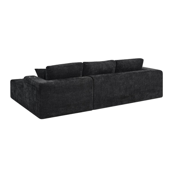 English Elm 108 Inch Chenille Cloud Sectional with Chaise Cooling Gel Foam Assembly Free Couch W5802S00005