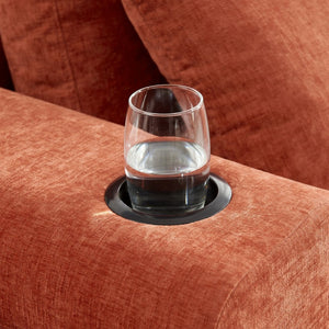 English Elm 108 Inch Cloud Sectional Chenille Couch with Chaise Cup Holders Pockets Living Room W5802S00007