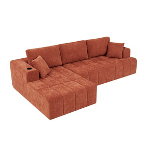English Elm 108 Inch Cloud Sectional Sofa Plush Chenille Upholstered L Shape Couch with Chaise W5802S00008