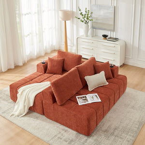 English Elm 108 Inch Cloud Sectional Sofa Plush Chenille Upholstered L Shape Couch with Chaise W5802S00008