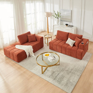 English Elm 108 Inch Cloud Sectional Sofa Plush Chenille Upholstered L Shape Couch with Chaise W5802S00008