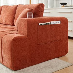 English Elm 108 Inch Cloud Sectional Sofa Plush Chenille Upholstered L Shape Couch with Chaise W5802S00008