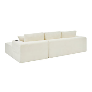 English Elm 108 Inch Cloud Sectional Sofa Plush Chenille L Shape Chaise for Living Room Comfort W5802S00009