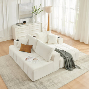 English Elm 108 Inch Cloud Sectional Sofa Plush Chenille L Shape Chaise for Living Room Comfort W5802S00009