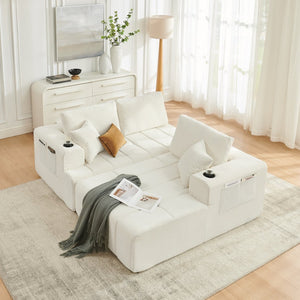 English Elm 108 Inch Cloud Sectional Sofa Plush Chenille L Shape Chaise for Living Room Comfort W5802S00009
