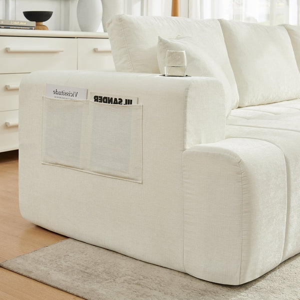 English Elm 108 Inch Cloud Sectional Sofa Plush Chenille L Shape Chaise for Living Room Comfort W5802S00009