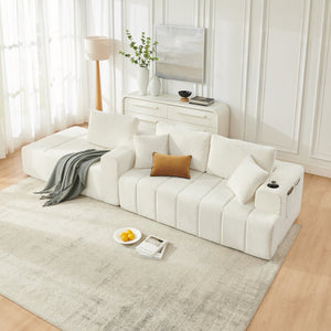 English Elm 108 Inch Cloud Sectional Chenille L Shaped Sofa with Chaise for Living Room Comfort W5802S00010