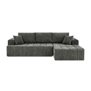 English Elm 108 Inch Cloud Sectional Sofa Chenille Modular L Shape with Chaise and Cup Holders W5802S00011