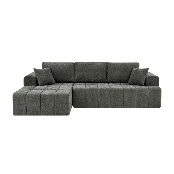 English Elm 108 Inch Cloud Sectional Sofa Chenille Upholstered L Shape Couch with Reversible Chaise W5802S00012