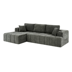 English Elm 108 Inch Cloud Sectional Sofa Chenille Upholstered L Shape Couch with Reversible Chaise W5802S00012