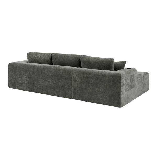 English Elm 108 Inch Cloud Sectional Sofa Chenille Upholstered L Shape Couch with Reversible Chaise W5802S00012