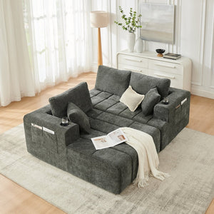 English Elm 108 Inch Cloud Sectional Sofa Chenille Upholstered L Shape Couch with Reversible Chaise W5802S00012