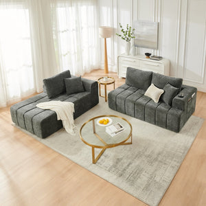 English Elm 108 Inch Cloud Sectional Sofa Chenille Upholstered L Shape Couch with Reversible Chaise W5802S00012