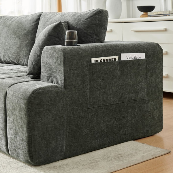 English Elm 108 Inch Cloud Sectional Sofa Chenille Upholstered L Shape Couch with Reversible Chaise W5802S00012