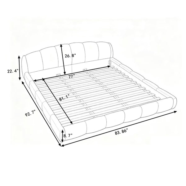 English Elm King Chenille Upholstered Low Profile Platform Bed Curved Padded Headboard Bedroom Pink W5802S00022