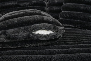 English Elm Oversized Corduroy Chaise Lounge Plush Cloud Cushioning Cup Holders Bedroom Ready Black W5808P497052
