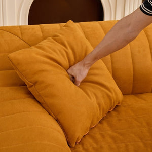 English Elm Oversized Faux Leather Loveseat Deep Seat Two Person Sofa for Apartments and Small Spaces Orange W5808P516670