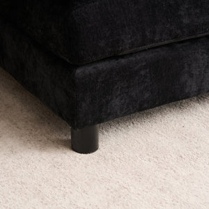 English Elm Modular U Shaped Chenille Sectional with Storage Console Cupholders and USB Charging Black W5808S00005