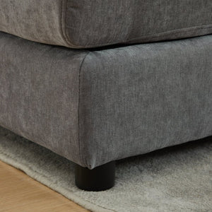 English Elm Modular U Shaped Chenille Sectional with Storage Console Cupholders and USB Charging Grey W5808S00006