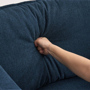 English Elm Oversized Chenille Accent Chair with Storage Ottoman and Pillows for Living Rooms Blue W5808S00011