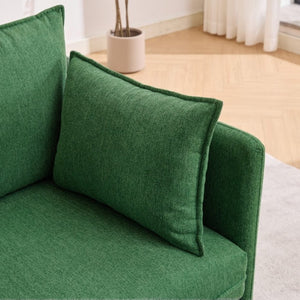 English Elm Oversized Chenille Accent Chair with Storage Ottoman and Pillows for Living Rooms Green W5808S00012