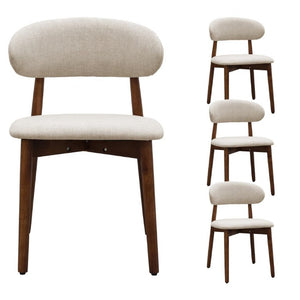 English Elm Warm Grey Flannel Armless Dining Chairs Set of 4 with Solid Oak Legs for Modern Kitchens W5815P476394