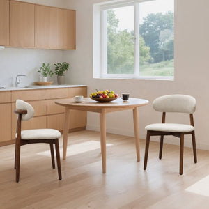 English Elm Warm Grey Flannel Armless Dining Chairs Set of 4 with Solid Oak Legs for Modern Kitchens W5815P476394