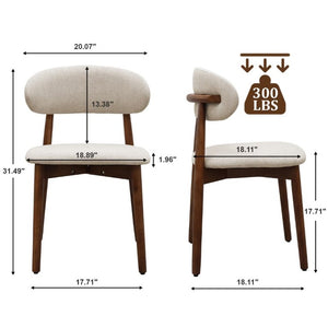 English Elm Warm Grey Flannel Armless Dining Chairs Set of 4 with Solid Oak Legs for Modern Kitchens W5815P476394