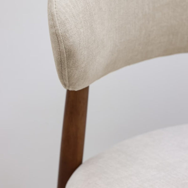 English Elm Warm Grey Flannel Armless Dining Chairs Set of 4 with Solid Oak Legs for Modern Kitchens W5815P476394