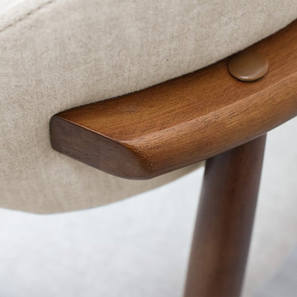 English Elm Warm Grey Flannel Armless Dining Chairs Set of 4 with Solid Oak Legs for Modern Kitchens W5815P476394