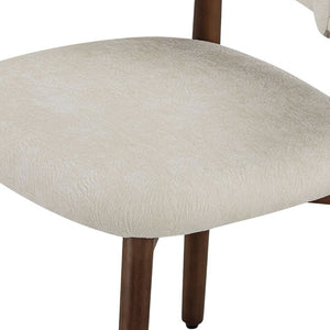English Elm Set of 4 Solid Wood Farmhouse Dining Chairs Upholstered Cushion Ergonomic Back Beige W5815P507379