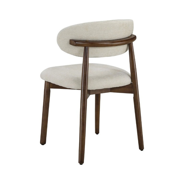 English Elm Set of 4 Solid Wood Farmhouse Dining Chairs Upholstered Cushion Ergonomic Back Beige W5815P507379
