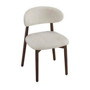 English Elm Set of 4 Solid Wood Farmhouse Dining Chairs Upholstered Cushion Ergonomic Back Beige W5815P507379