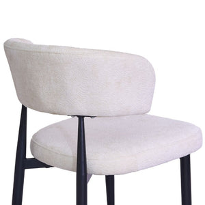 English Elm Four Faux Leather Bucket Seat Dining Chairs with Curved Backs and Metal Legs Beige W5815P509401