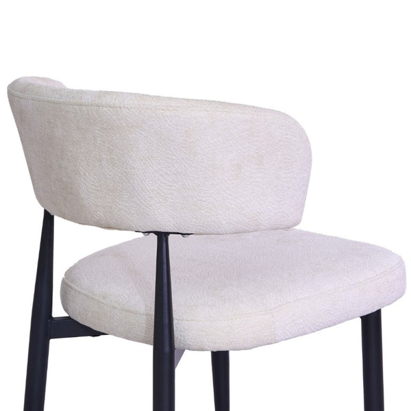 English Elm Four Faux Leather Bucket Seat Dining Chairs with Curved Backs and Metal Legs Beige W5815P509401