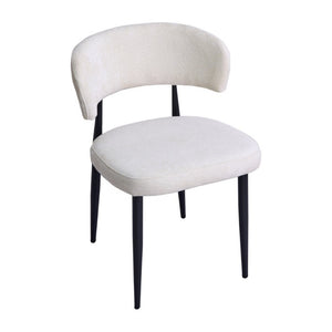 English Elm Four Faux Leather Bucket Seat Dining Chairs with Curved Backs and Metal Legs Beige W5815P509401