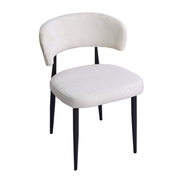 English Elm Four Faux Leather Bucket Seat Dining Chairs with Curved Backs and Metal Legs Beige W5815P509401
