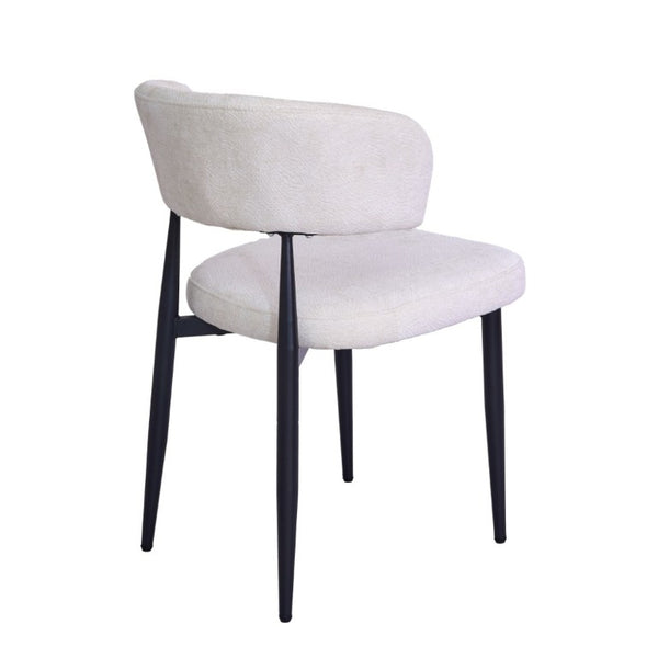 English Elm Four Faux Leather Bucket Seat Dining Chairs with Curved Backs and Metal Legs Beige W5815P509401