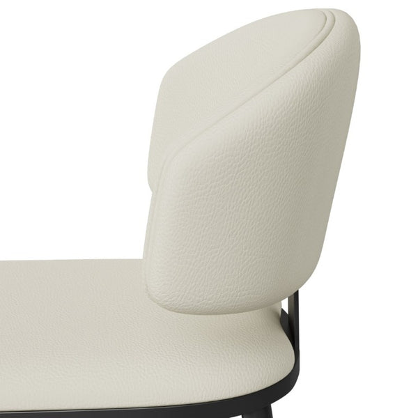 English Elm Set of 2 Armless PU Leather Dining Chairs Curved Back Retro Minimalist Style Beige W5815P509403