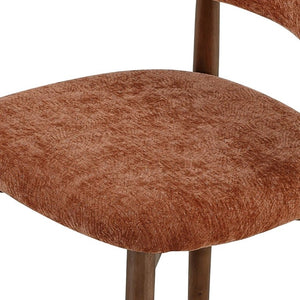 English Elm Set of 4 Solid Wood Farmhouse Dining Chairs Upholstered Cushion Ergonomic Back Brown W5815P509406