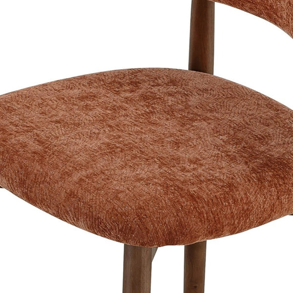 English Elm Set of 4 Solid Wood Farmhouse Dining Chairs Upholstered Cushion Ergonomic Back Brown W5815P509406