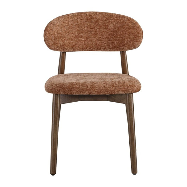 English Elm Set of 4 Solid Wood Farmhouse Dining Chairs Upholstered Cushion Ergonomic Back Brown W5815P509406