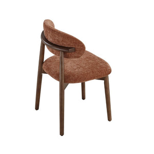 English Elm Set of 4 Solid Wood Farmhouse Dining Chairs Upholstered Cushion Ergonomic Back Brown W5815P509406