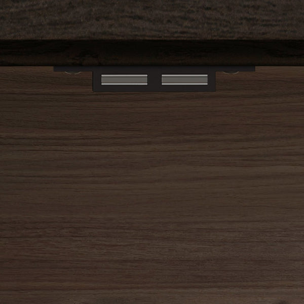 English Elm 52.17"h Arched Glass Door Curio Cabinet with Drawers Warm Wood Finish Display Brown W5819P488755