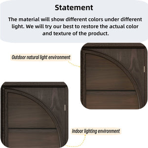 English Elm 52.17"h Arched Glass Door Curio Cabinet with Drawers Warm Wood Finish Display Brown W5819P488755