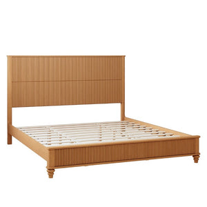 English Elm 3-Piece King Bedroom Set with Fluted Rubberwood Bed and Matching Nightstands W5819S00027