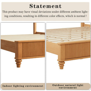 English Elm 3-Piece King Bedroom Set with Fluted Rubberwood Bed and Matching Nightstands W5819S00027