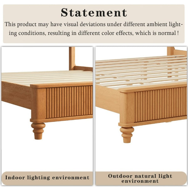 English Elm 3-Piece King Bedroom Set with Fluted Rubberwood Bed and Matching Nightstands W5819S00027